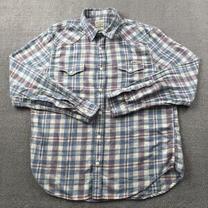 Lucky Brand Shirt Adult Large Plaid Button Up Long Sleeve Flannel Casual Men's